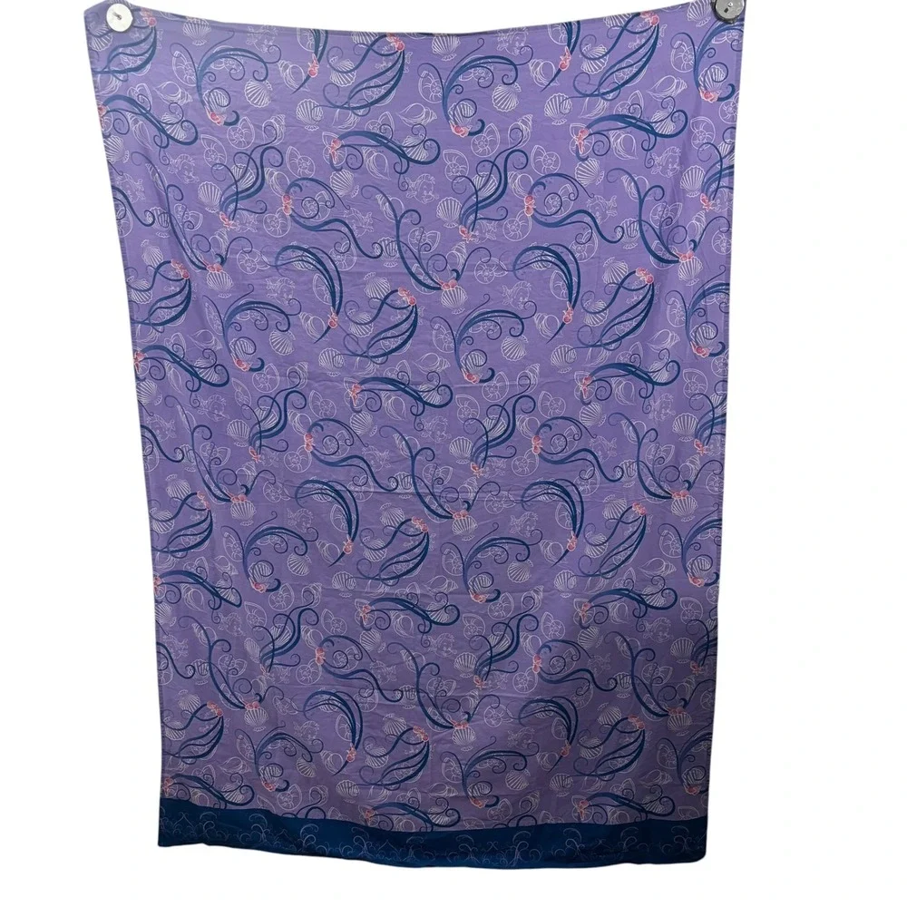 Disney Little Mermaid Ariel Twin Sheet Set 3pc Purple Blue Flat Fitted Pillowcas